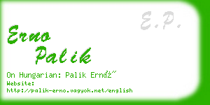 erno palik business card